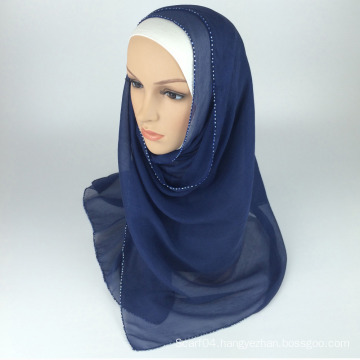 100% Silk beading instant shawl hijab muslim scarf